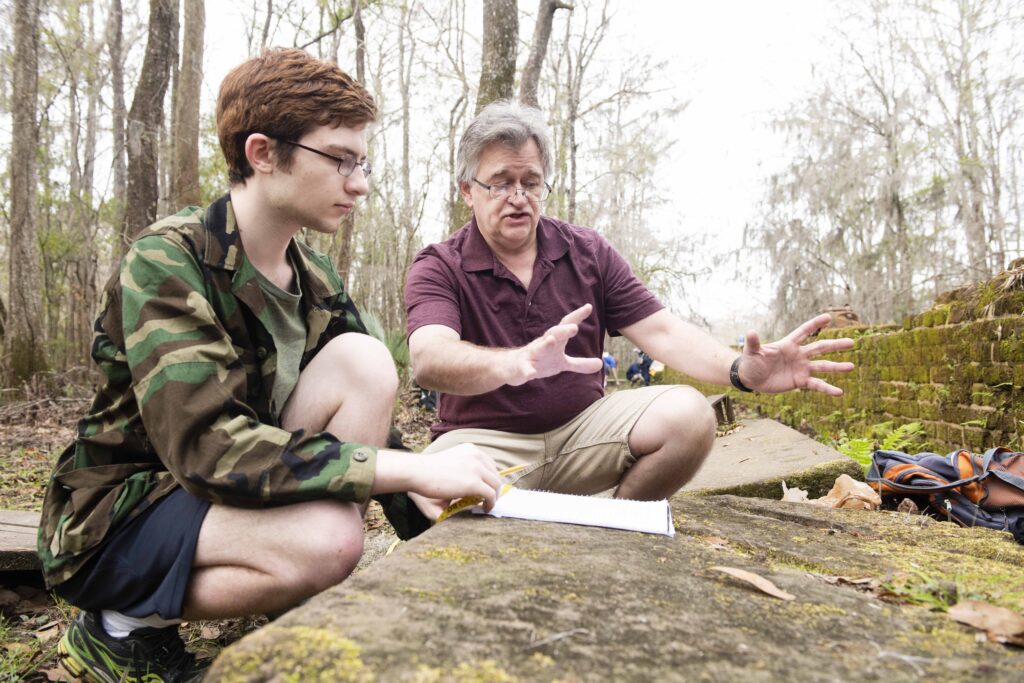 Georgia Southern maritime archaeology class conducting field work around Savannah