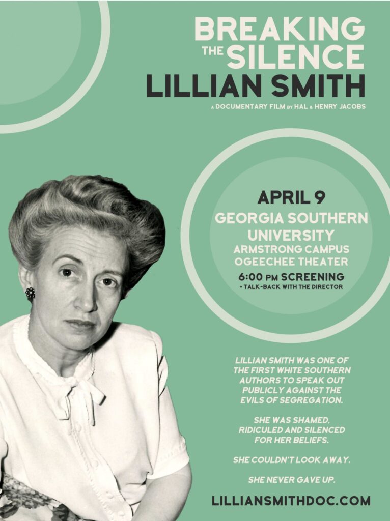 Free outdoor screening of ‘Lillian Smith: Breaking the Silence’ on Armstrong Campus on April 1