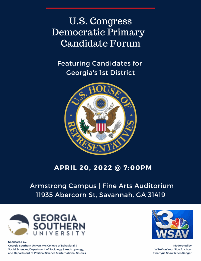 Georgia Southern Armstrong Campus to host US Congress Democratic Primary Candidate Forum on April 20