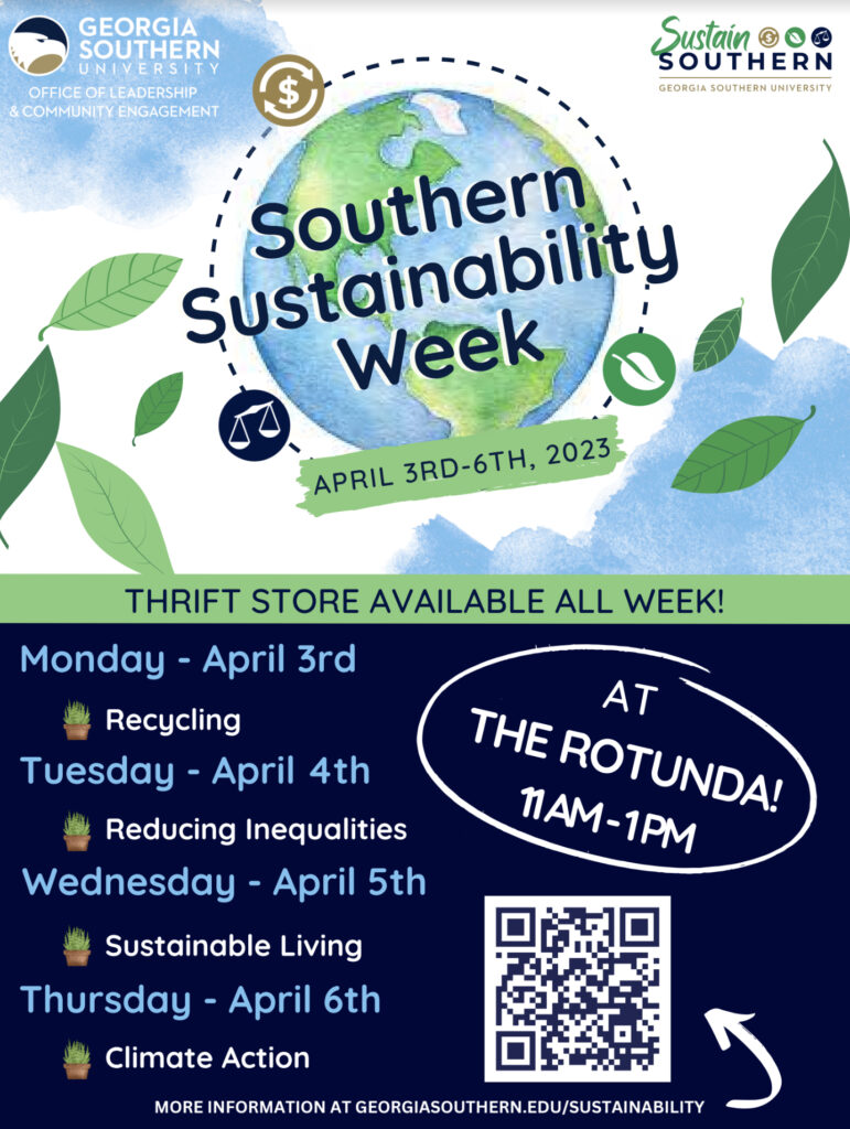 <strong>Georgia Southern University to promote sustainable practices during Southern Sustainability Week on Statesboro Campus April 3-6</strong>