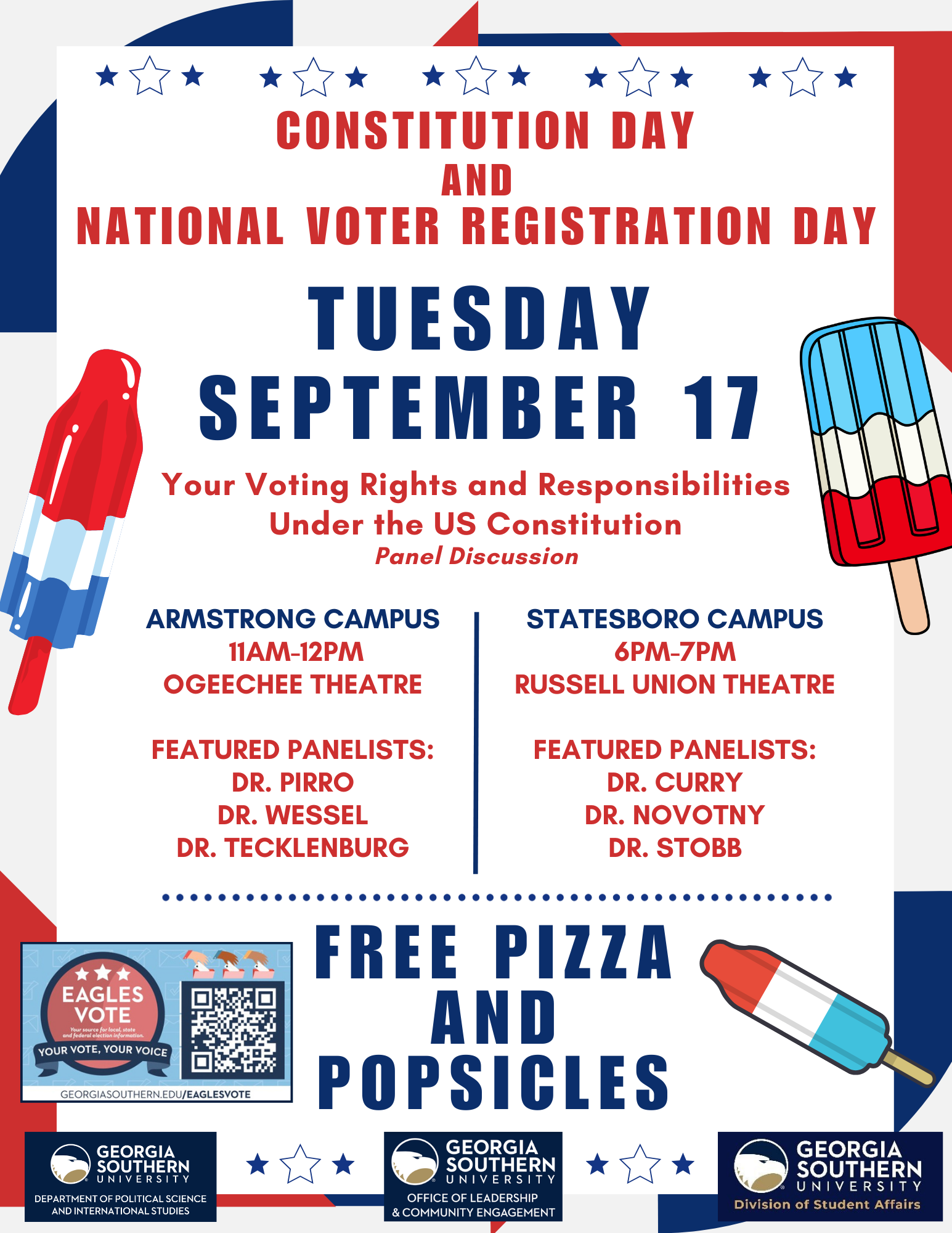 Georgia Southern University is gearing up for this year’s Constitution Day, an event dedicated to celebrating the United States Constitution and educating students about their rights and responsibilities under it. With this year's celebration falling on National Voter Registration Day, the theme centers around voting rights. 
