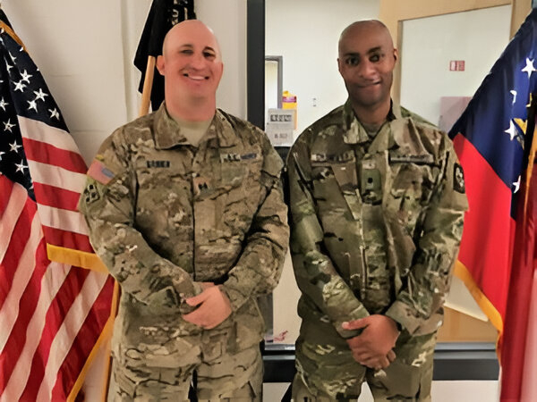 Dominique Crumbly poses in his Army uniform.