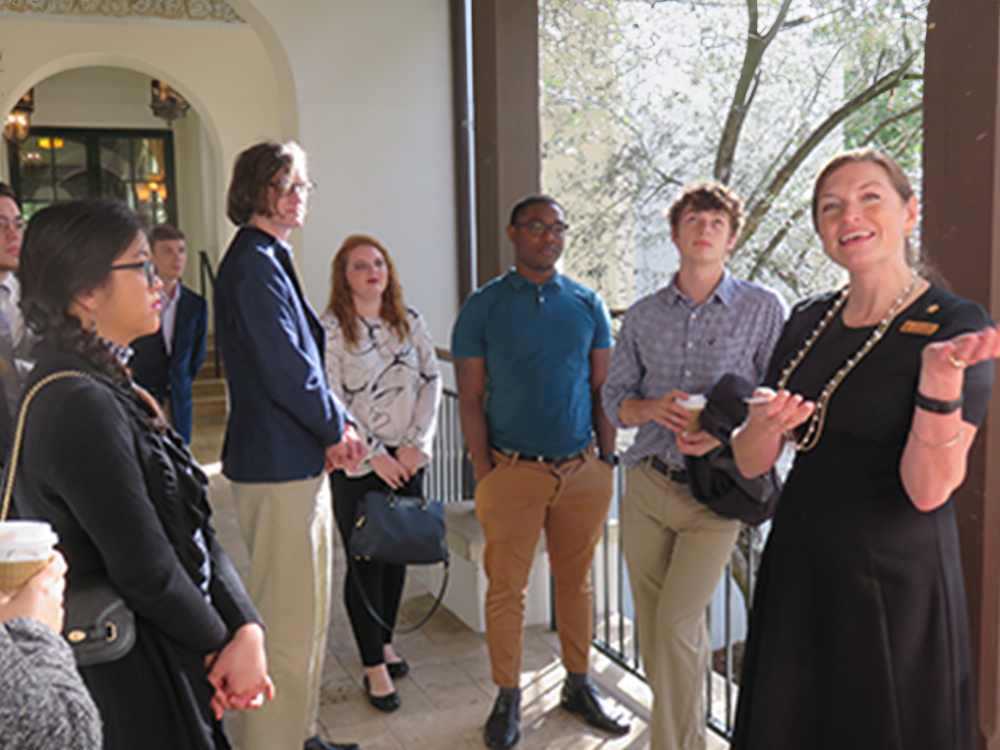 A group of Georgia Southern Management students tour a completed project site.