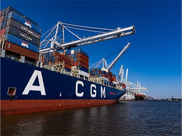 A shipping port, which will benefit from Georgia Southern's Logistics and Supply Chain Innovations research