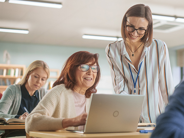 Adult learners at Georgia Southern take a practice exam as they finish their degrees.