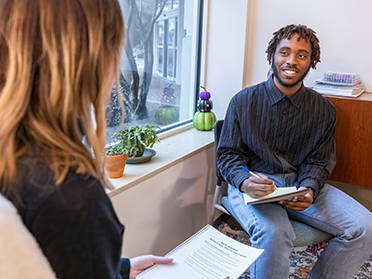 A young man applies for a Georgia Southern Psychology internship.