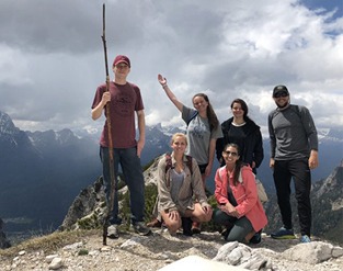 A group of Geology students on a field trip in the high Andes.