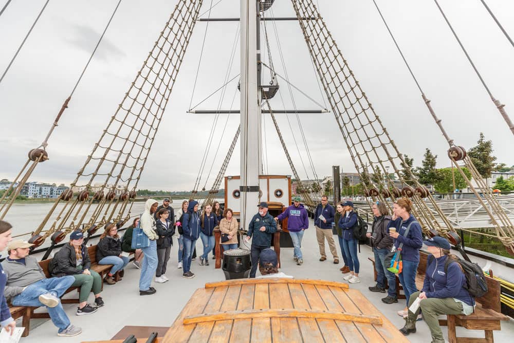 A tour of an old sailing ship is a popular activity during a study abroad trip to Wexford.