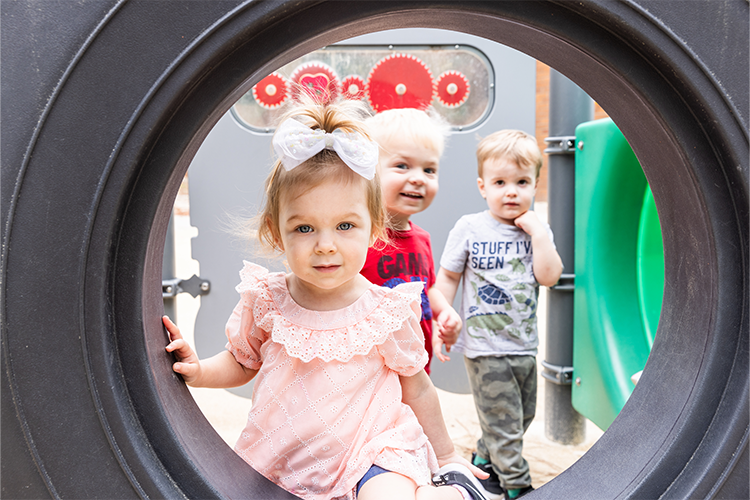Children playing in a playground