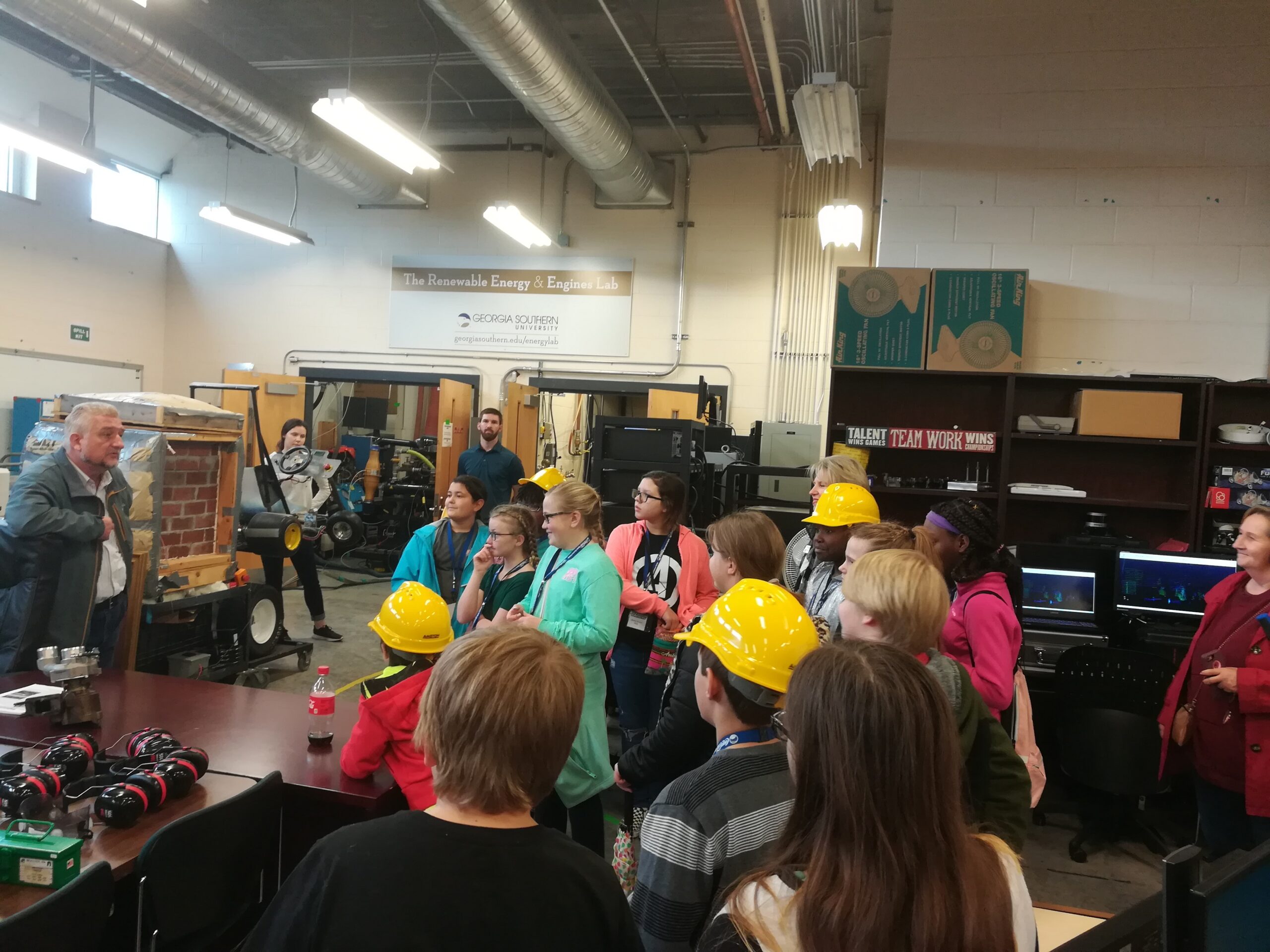 ENERGY participants doing an exercise in a lab