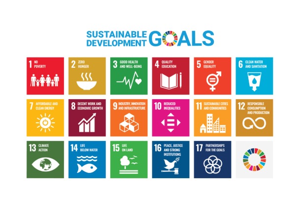 Graphic logo for the sustainable development goals set by the United Nations. Visit the link for a version of this graphic that breaks it down further.
