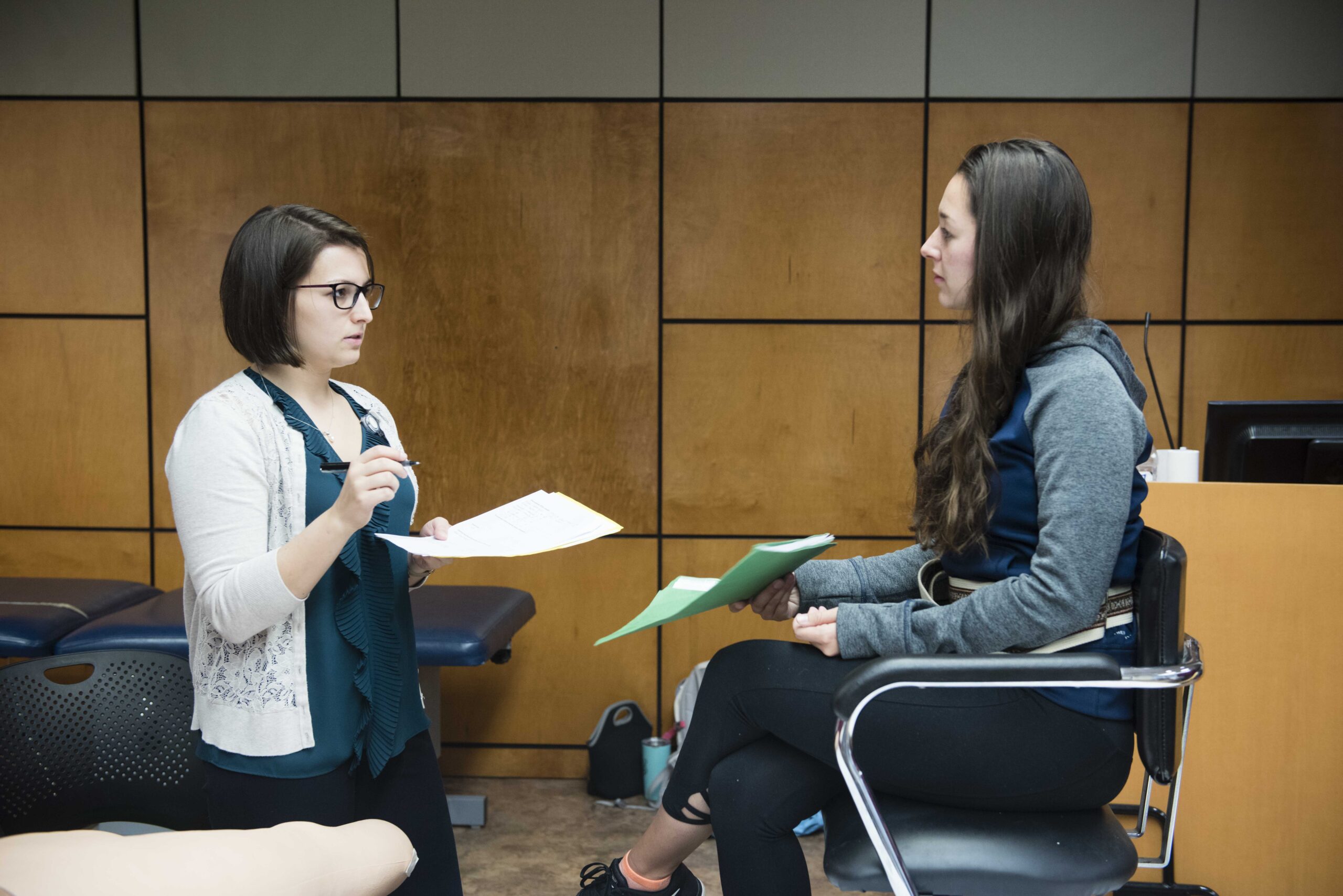 A therapy session between a provider and a student
