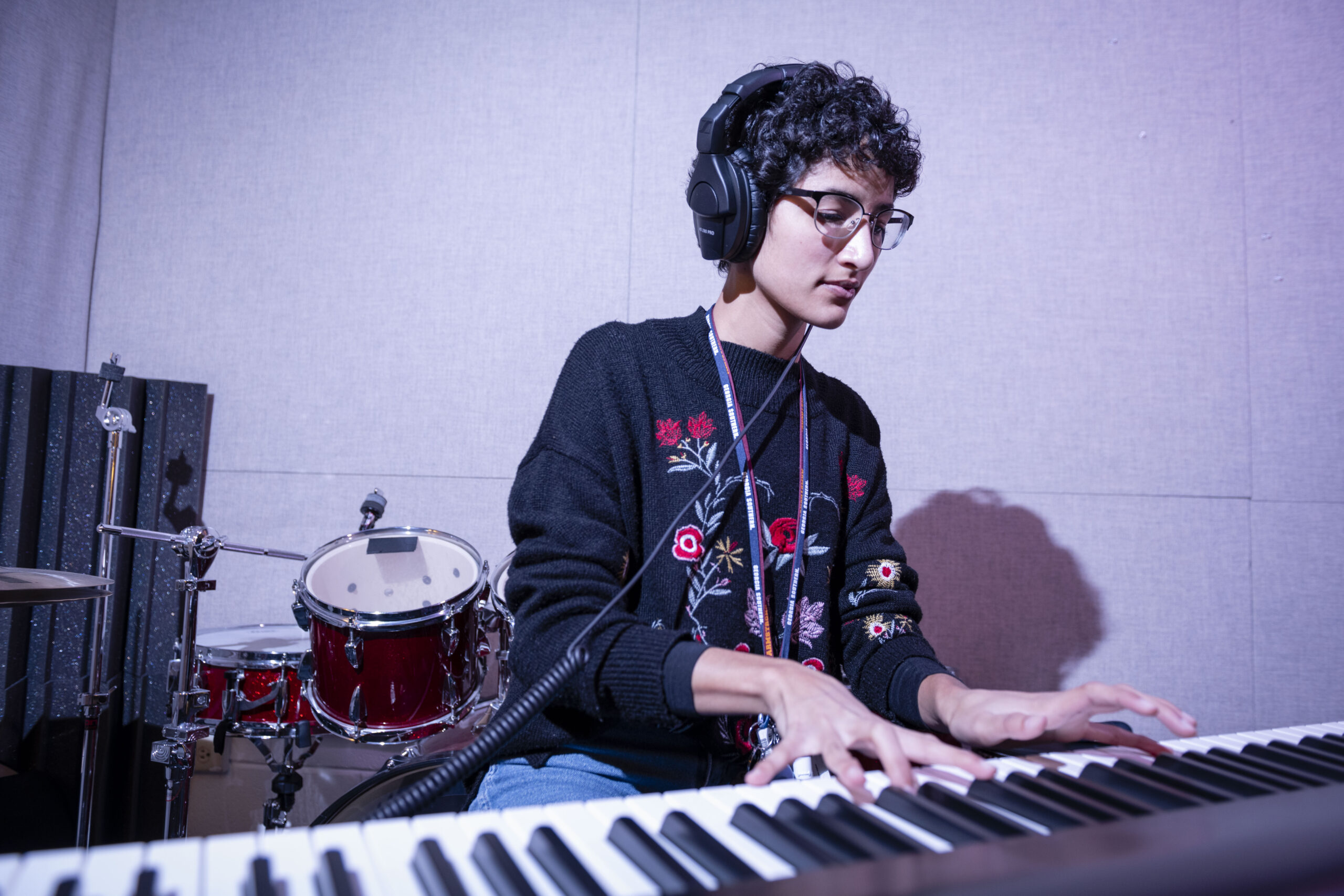 A Georgia Southern student performs on piano