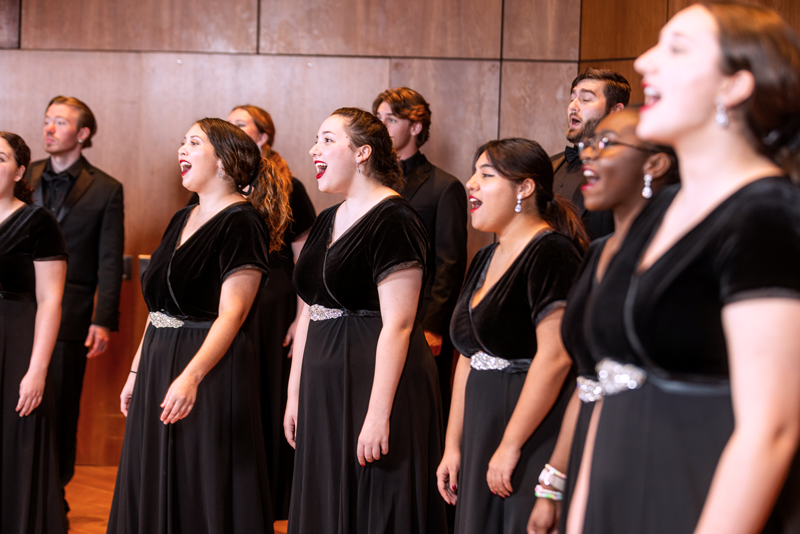 Georgia Southern's Southern Chorale performing on stage at the Center for Performing Arts.