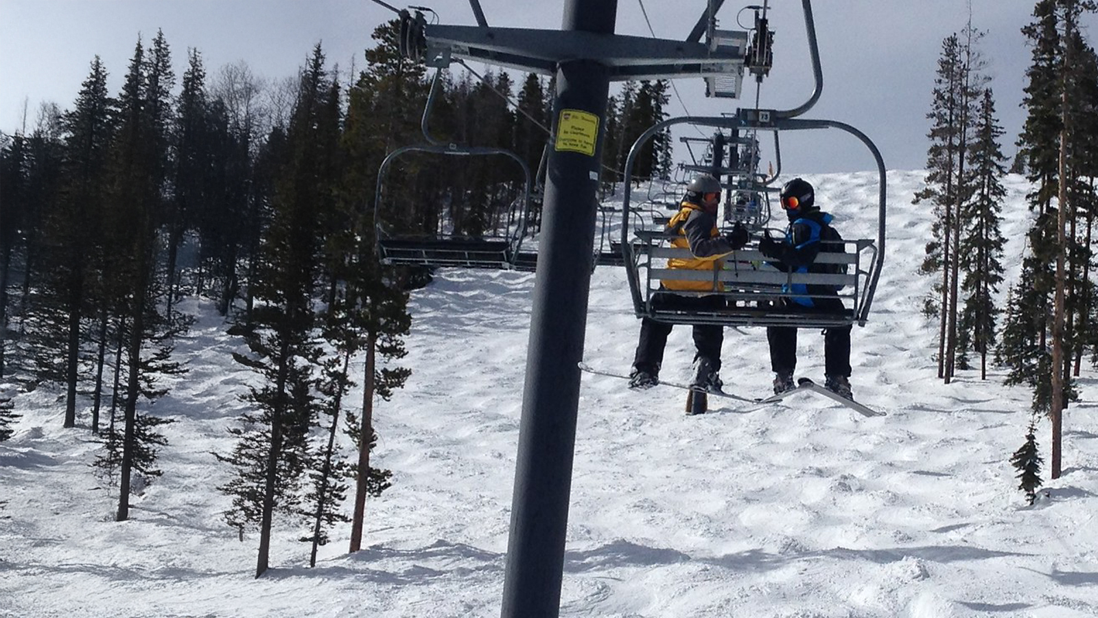 Georgia Southern students on a ski lift after particiapting in the Southern Adventures for CRI RAC.