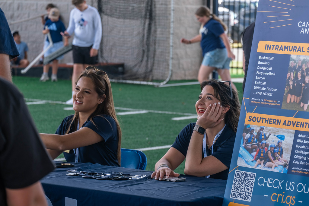 Georgia Southern students host a sign up table for intramural sports and recreational activities.