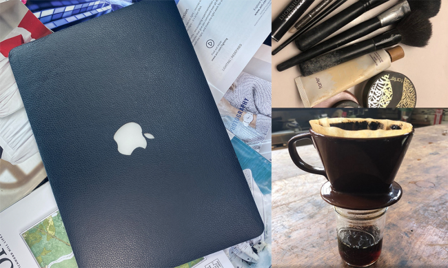  A laptop, makeup and coffee are examples of some of the items submitted for the senior art exhibition "Good Without." Inspired by the COVID-19 pandemic, senior art student Lann Le asks the question "What could you live without?"