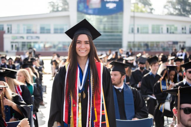 Jasmine Guerra stands at Paulson Stadium 