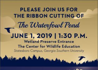 Georgia Southern University will hold a ribbon cutting ceremony for The Waterfowl Pond this Saturday, June 1, at 1:30 p.m.