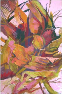 Patricia Walker PALMETTO BARK 48x34" pastel with gouache